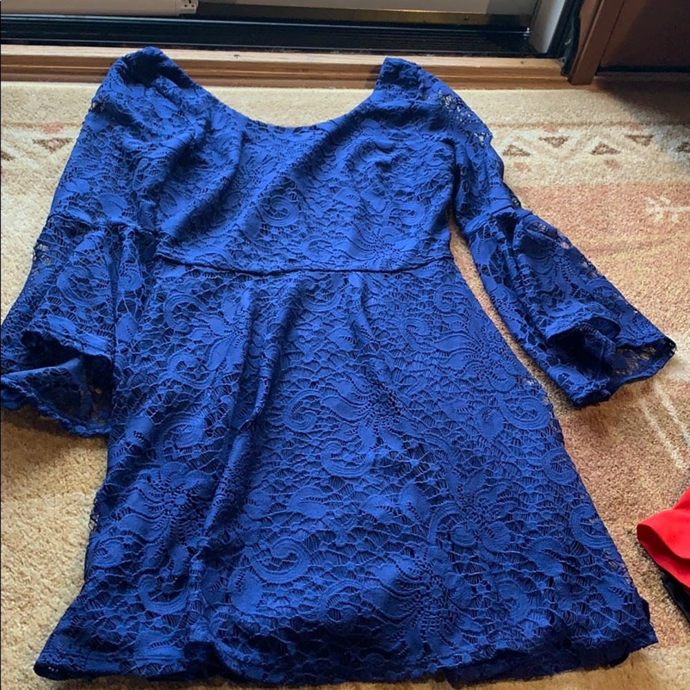 Navy blue floral dress